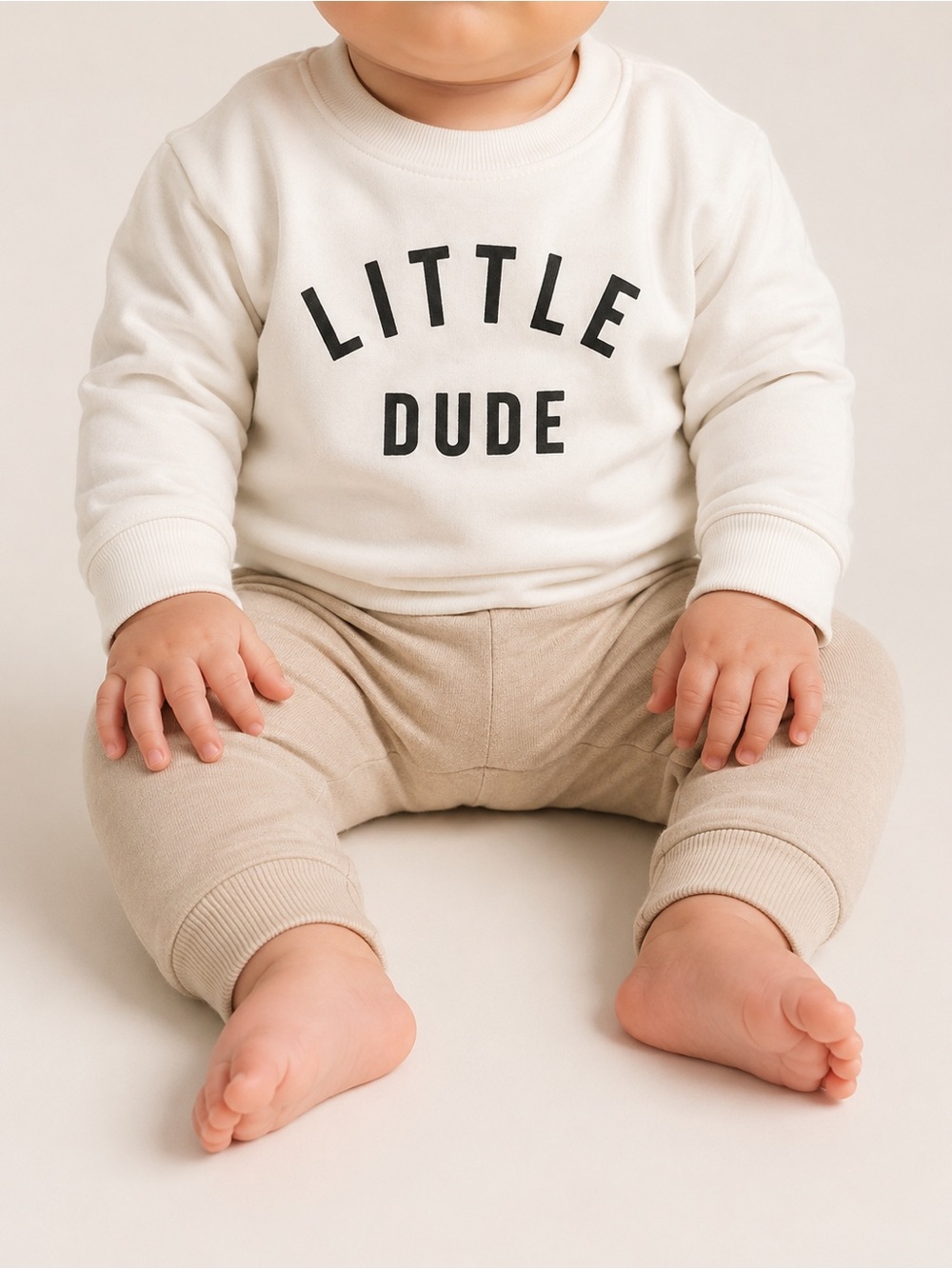NWOT Cream "Little Dude" Baby Sweatshirt